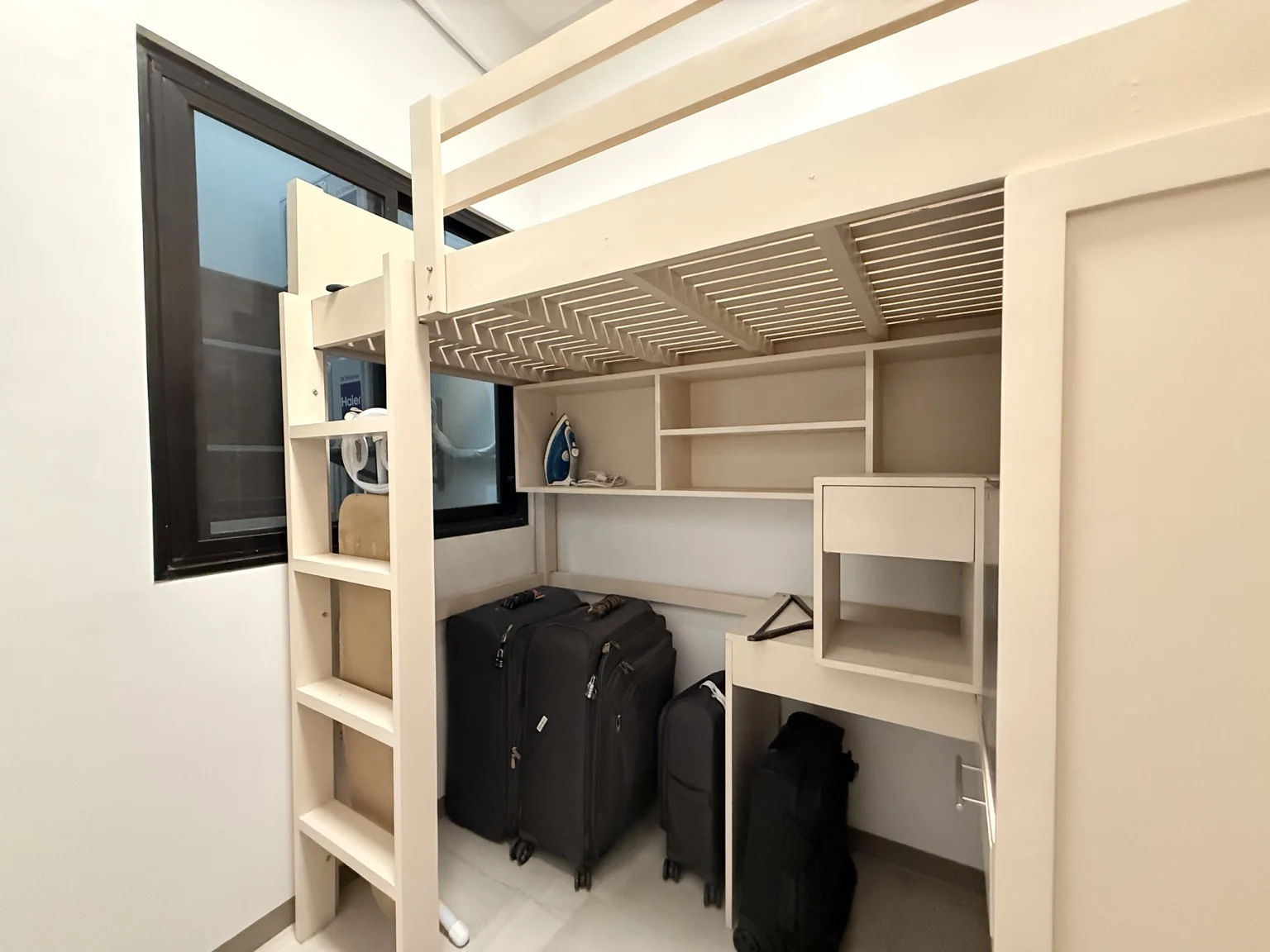 Built-in storage and study space